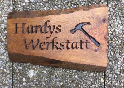 Hardys Werkstatt Türschild aus Holz rustikal