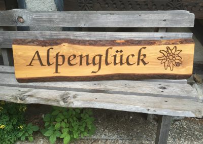 Alpenglück Edelweiss Holzschild rustikal