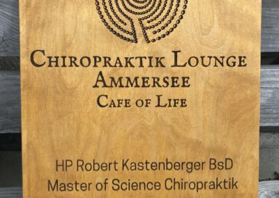 Lasergravur Chiropraktik Lounge