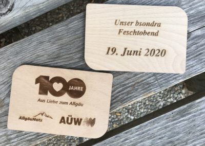 Holzpostkarte Einladung AÜW