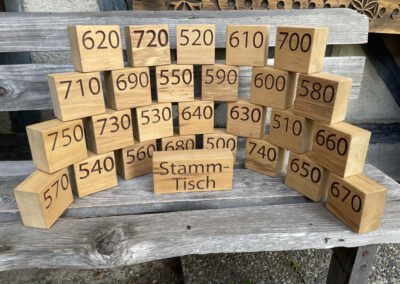 Tischnummern Stammtisch Biergarten Holzschild