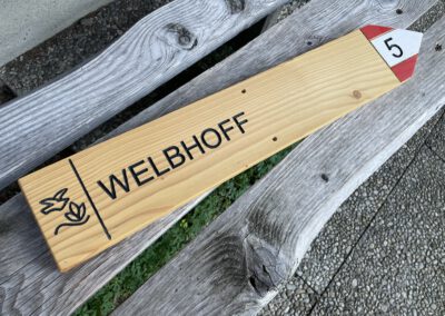 Wegweiser Südtirol Hausschild Welbhoff unbehandelt