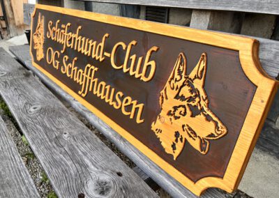 Erhabene Schrift Umfeld vertieft Schäferhundclub